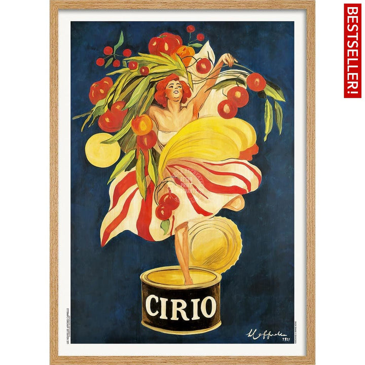 Cirio Tomatoes 1921 | France & Italy A3 297 X 420Mm 11.7 16.5 Inches / Framed Print - Natural Oak