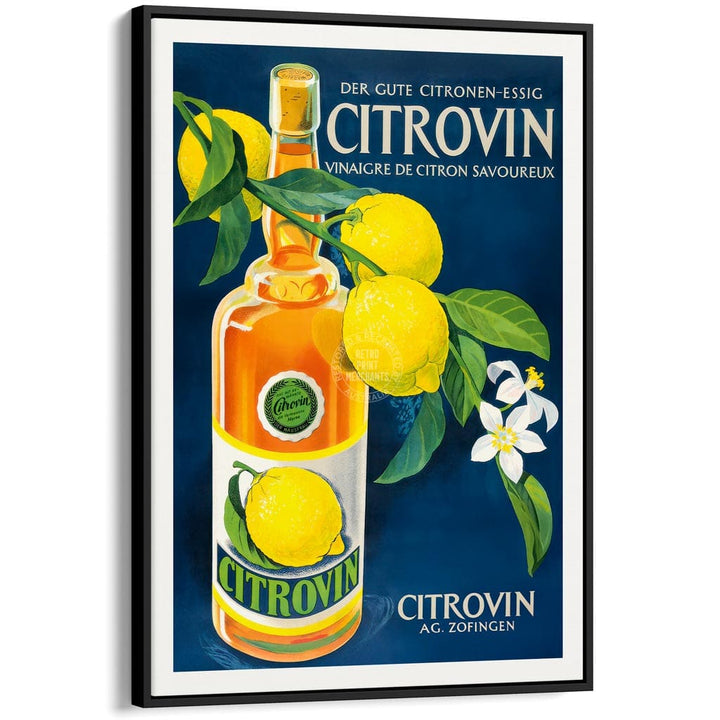 Citrovin Lemon Vinegar 1949 | Switzerland A3 297 X 420Mm 11.7 16.5 Inches / Canvas Floating Frame: