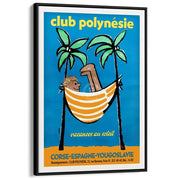 Club Polynesie | France A3 297 X 420Mm 11.7 16.5 Inches / Canvas Floating Frame - Black Timber Print