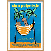 Club Polynesie | France A3 297 X 420Mm 11.7 16.5 Inches / Framed Print - Natural Oak Timber Art