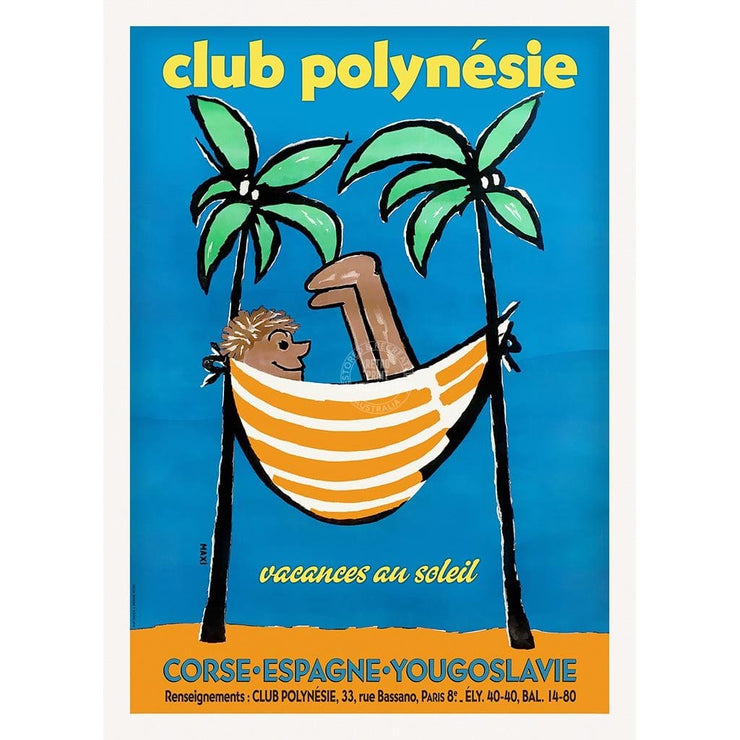 Club Polynesie | France A3 297 X 420Mm 11.7 16.5 Inches / Unframed Print Art