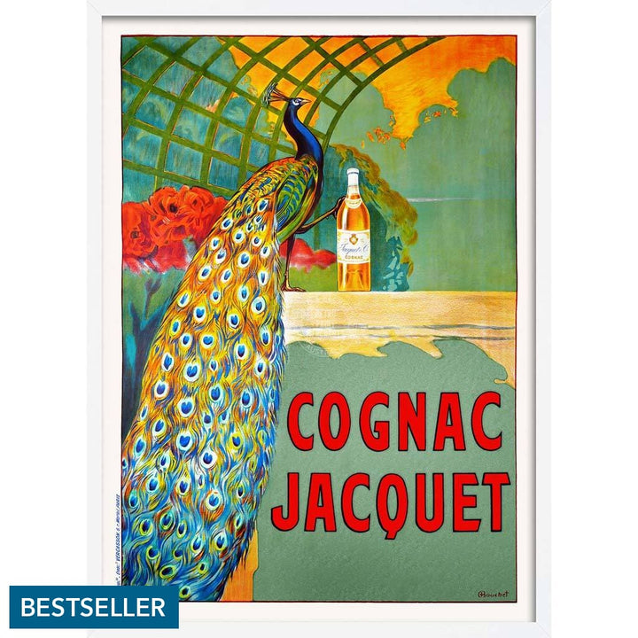 Cognac Jacquet Peacock | France A3 297 X 420Mm 11.7 16.5 Inches / Framed Print - White Timber Art