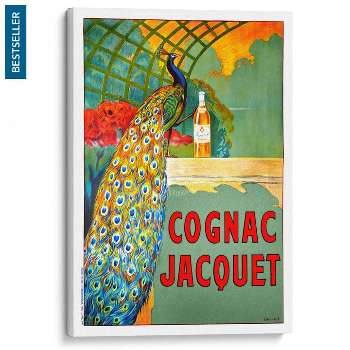 Cognac Jacquet Peacock | France A3 297 X 420Mm 11.7 16.5 Inches / Stretched Canvas Print Art