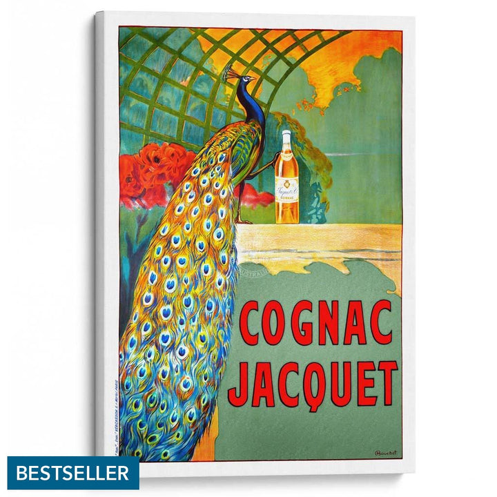 Cognac Jacquet Peacock | France A3 297 X 420Mm 11.7 16.5 Inches / Stretched Canvas Print Art