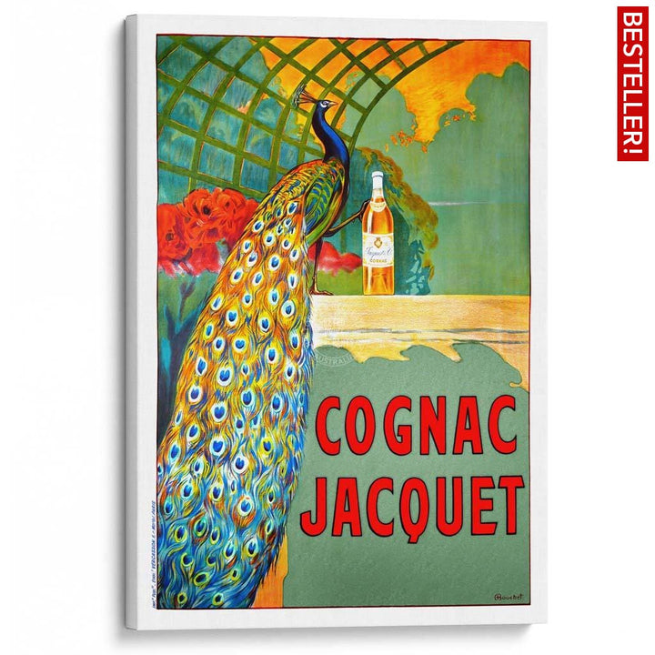 Cognac Jacquet Peacock | France A3 297 X 420Mm 11.7 16.5 Inches / Stretched Canvas Print Art