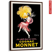 Cognac Monnet 1927 | France A3 297 X 420Mm 11.7 16.5 Inches / Canvas Floating Frame - Dark Oak