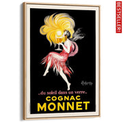 Cognac Monnet 1927 | France A3 297 X 420Mm 11.7 16.5 Inches / Canvas Floating Frame - Natural Oak