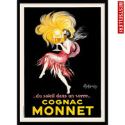 Cognac Monnet 1927 | France 422Mm X 295Mm 16.6 11.6 A3 / Black Print Art