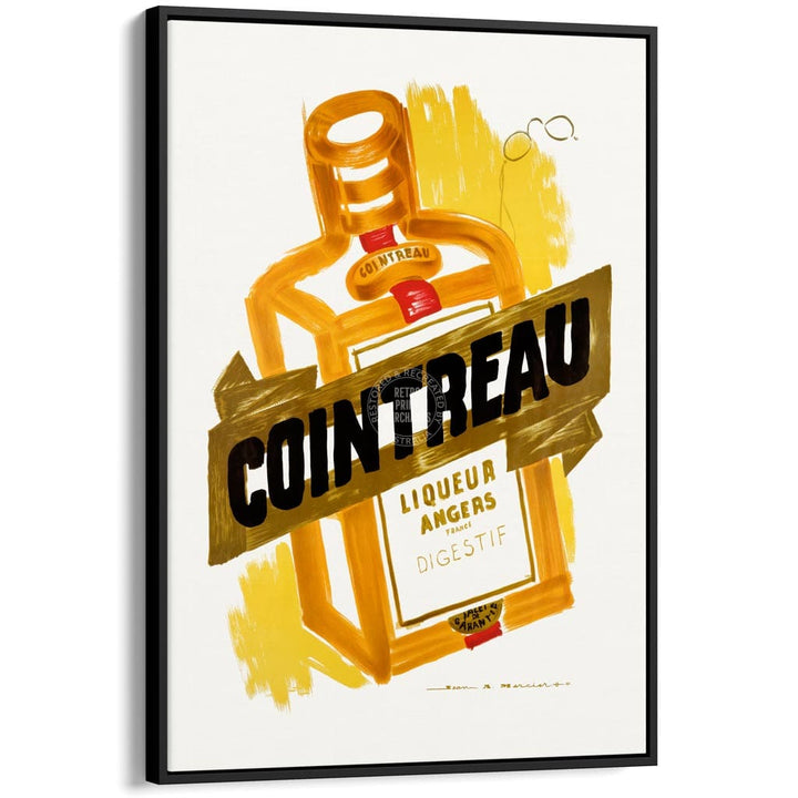 COINTREAU 1955 | FRANCE A3 | 297 x 420mm | 11.7 x 16.5 inches / Canvas Floating Frame: Black Timber Print Art