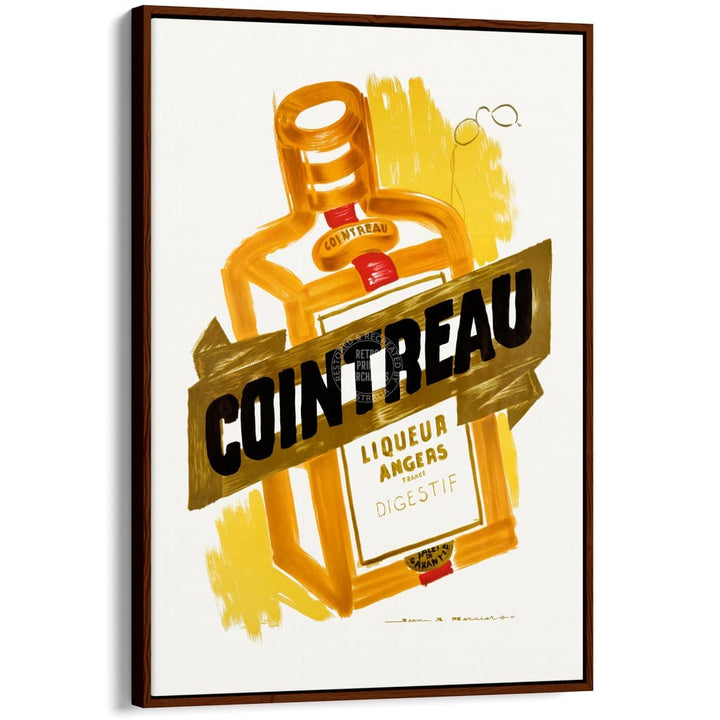 COINTREAU 1955 | FRANCE A3 | 297 x 420mm | 11.7 x 16.5 inches / Canvas Floating Frame: Chocolate Oak Timber Print Art