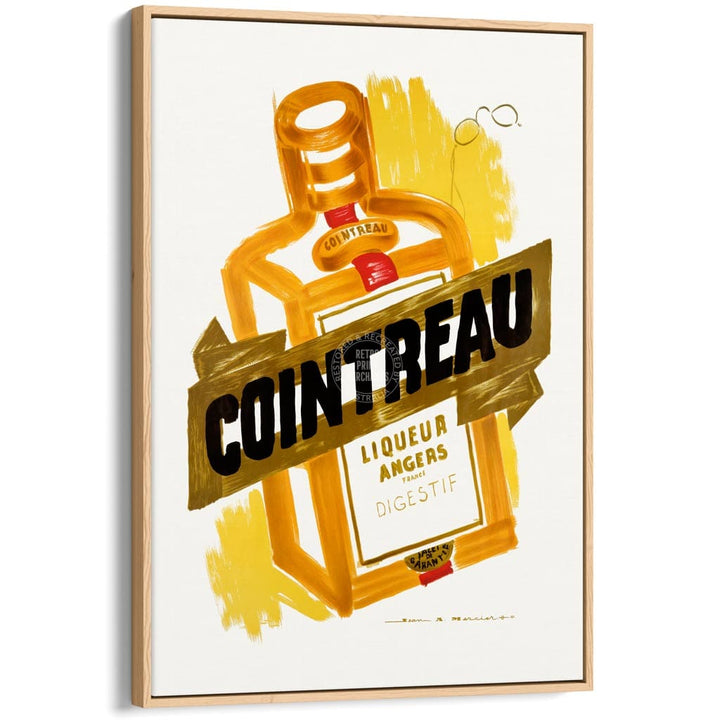 COINTREAU 1955 | FRANCE A3 | 297 x 420mm | 11.7 x 16.5 inches / Canvas Floating Frame: Natural Oak Timber Print Art