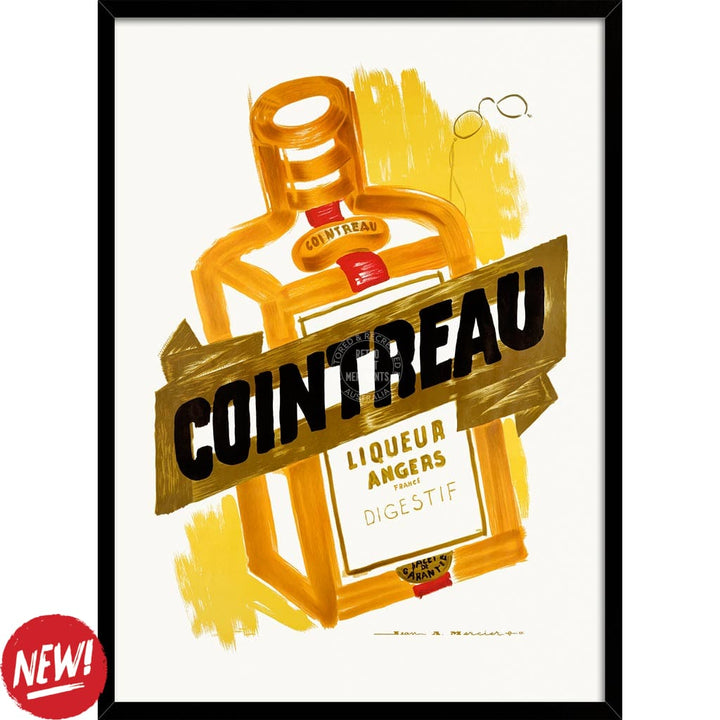 COINTREAU 1955 | FRANCE A3 | 297 x 420mm | 11.7 x 16.5 inches / Framed Print: Black Timber Print Art