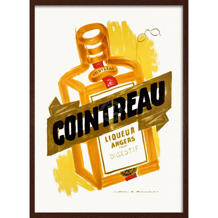 COINTREAU 1955 | FRANCE A3 | 297 x 420mm | 11.7 x 16.5 inches / Framed Print: Chocolate Oak Timber Print Art