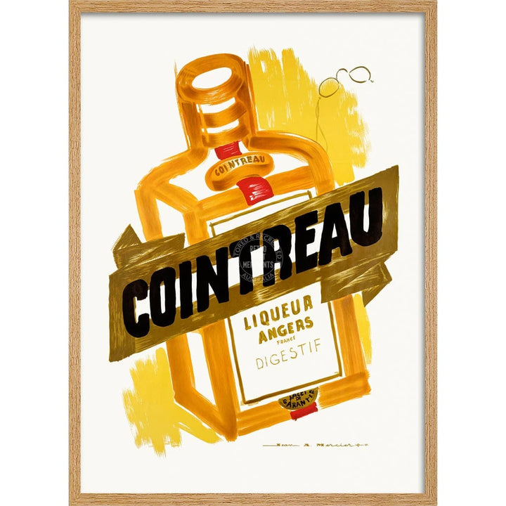 COINTREAU 1955 | FRANCE A3 | 297 x 420mm | 11.7 x 16.5 inches / Framed Print: Natural Oak Timber Print Art