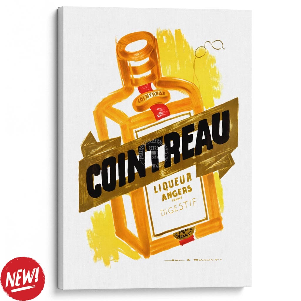 COINTREAU 1955 | FRANCE A3 | 297 x 420mm | 11.7 x 16.5 inches / Stretched Canvas Print Art