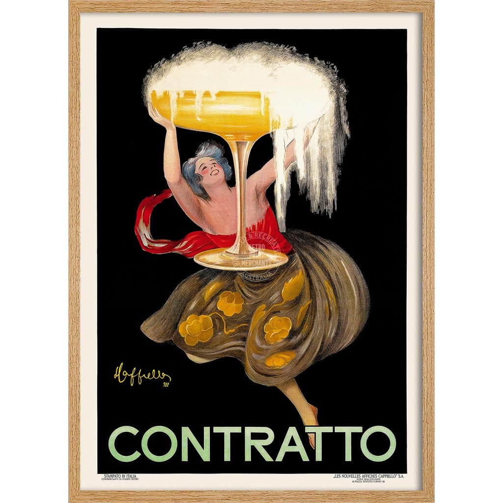 Contratto 1922 | Italy 422Mm X 295Mm 16.6 11.6 A3 / Natural Oak Print Art