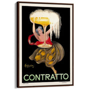 Contratto 1922 | Italy A3 297 X 420Mm 11.7 16.5 Inches / Canvas Floating Frame - Dark Oak Timber