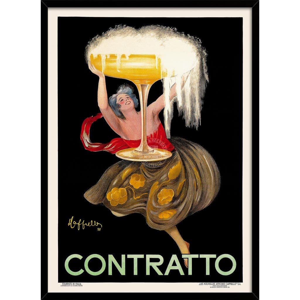 Contratto 1922 | Italy 422Mm X 295Mm 16.6 11.6 A3 / Black Print Art