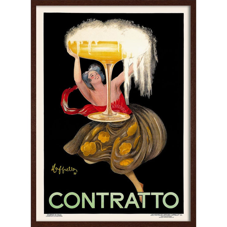 Contratto 1922 | Italy 422Mm X 295Mm 16.6 11.6 A3 / Dark Oak Print Art