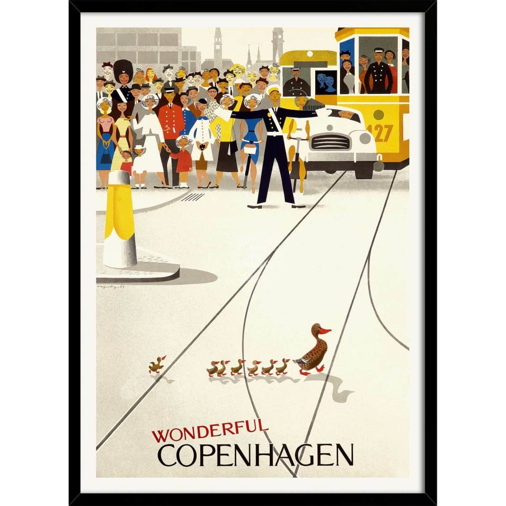 Copenhagen | Denmark 422Mm X 295Mm 16.6 11.6 A3 / Black Print Art