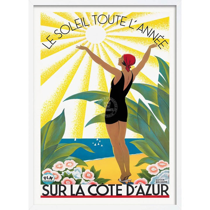 Cote Dazur 1931 | France A3 297 X 420Mm 11.7 16.5 Inches / Framed Print - White Timber Art