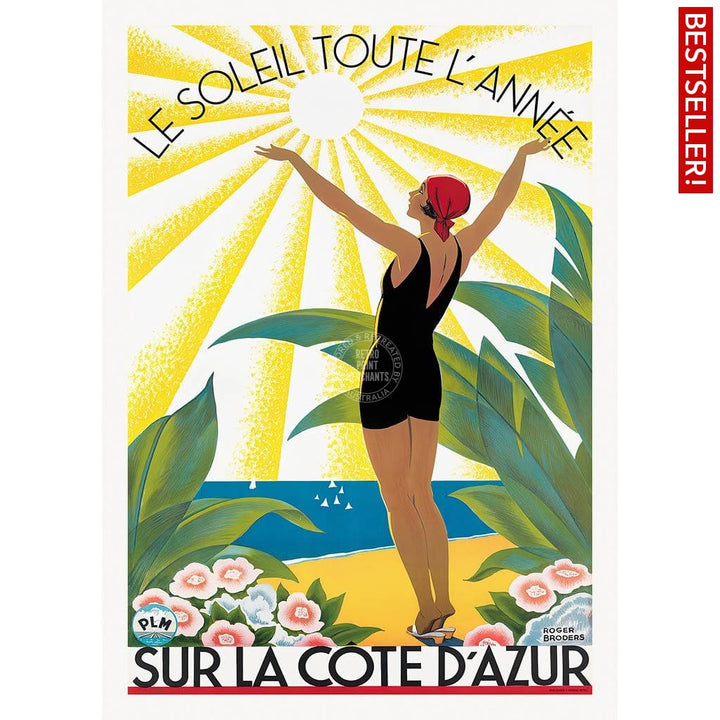 Cote Dazur 1931 | France A3 297 X 420Mm 11.7 16.5 Inches / Unframed Print Art