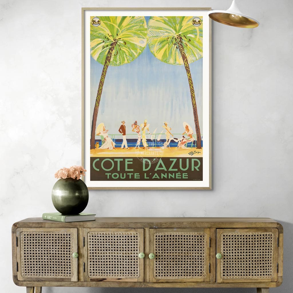 Cote D’azur | France A3 297 X 420Mm 11.7 16.5 Inches / Unframed Print Art