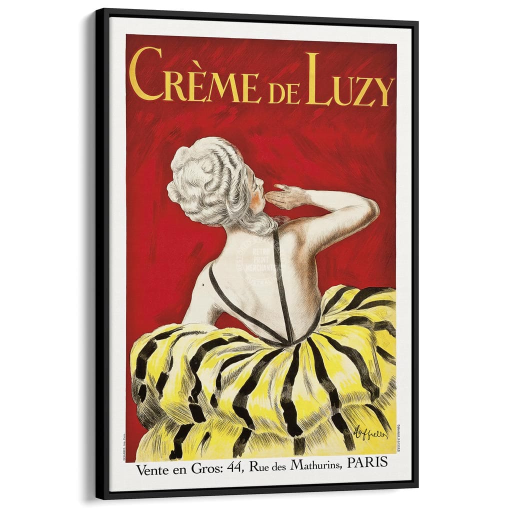 Créme De Luzy 1919 | France A3 297 X 420Mm 11.7 16.5 Inches / Canvas Floating Frame - Black Timber