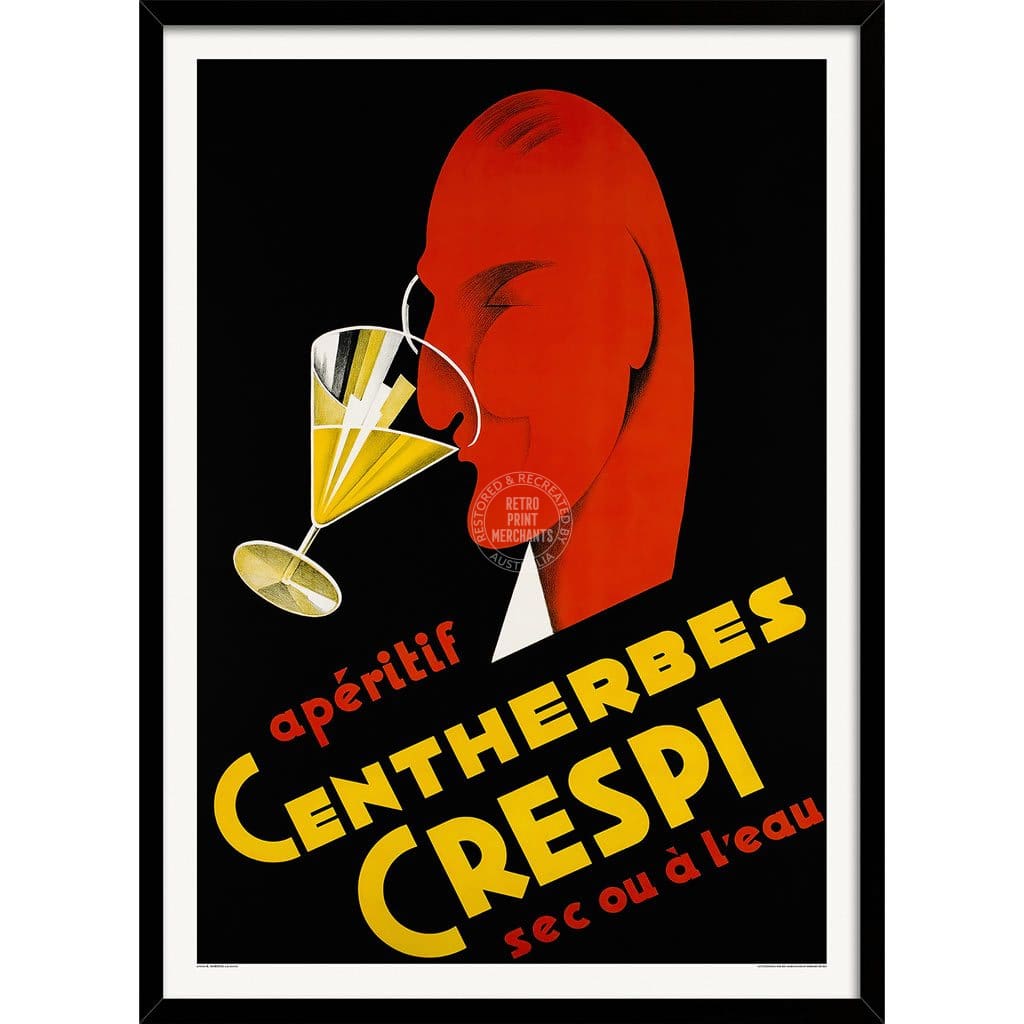 Crespi Aperitif | France A3 297 X 420Mm 11.7 16.5 Inches / Framed Print - Black Timber Art