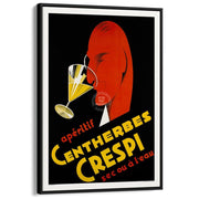 Crespi Aperitif | France A3 297 X 420Mm 11.7 16.5 Inches / Canvas Floating Frame - Black Timber