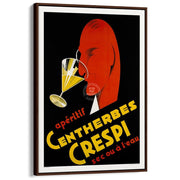 Crespi Aperitif | France A3 297 X 420Mm 11.7 16.5 Inches / Canvas Floating Frame - Dark Oak Timber