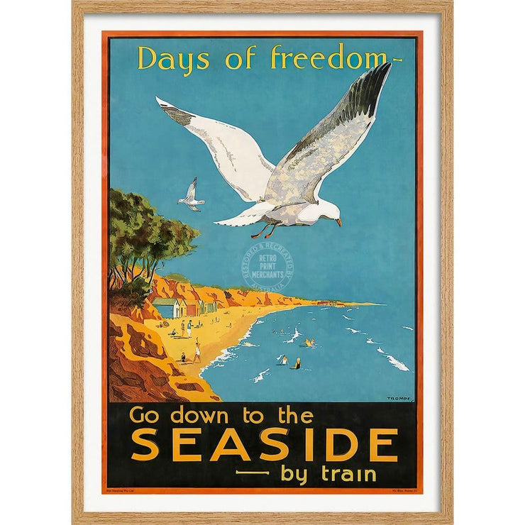 Days Of Freedom | Australia A3 297 X 420Mm 11.7 16.5 Inches / Framed Print - Natural Oak Timber Art