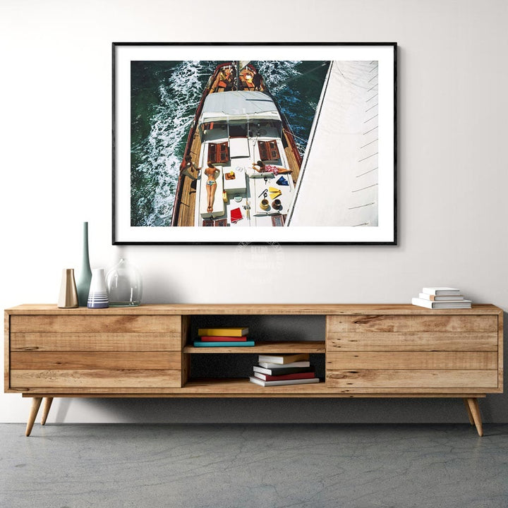 Deck Dwellers By Slim Aarons C Size | 320 X 490Mm Unframed 600 760Mm Framed / Framed Print: Black