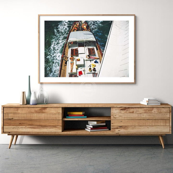 Deck Dwellers By Slim Aarons C Size | 320 X 490Mm Unframed 600 760Mm Framed / Framed Print: Natural