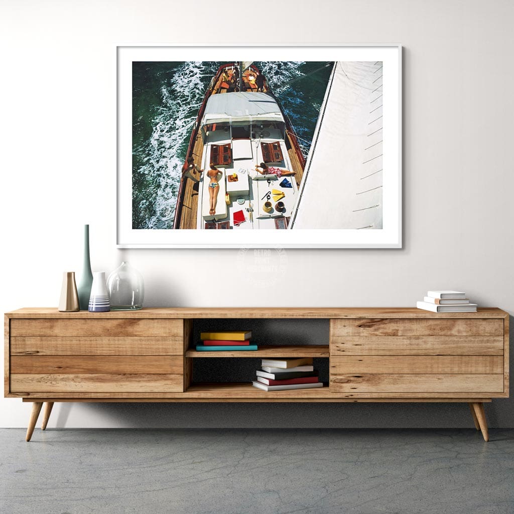 Deck Dwellers By Slim Aarons C Size | 320 X 490Mm Unframed 600 760Mm Framed / Framed Print: White