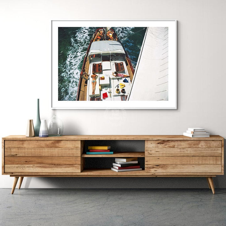 Deck Dwellers By Slim Aarons C Size | 320 X 490Mm Unframed 600 760Mm Framed / Framed Print: White