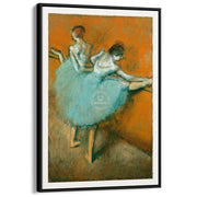 Degas Dancers At The Barre | France A3 297 X 420Mm 11.7 16.5 Inches / Canvas Floating Frame - Black
