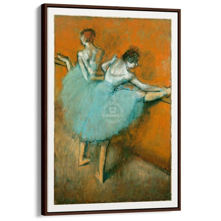 Degas Dancers At The Barre | France A3 297 X 420Mm 11.7 16.5 Inches / Canvas Floating Frame - Dark