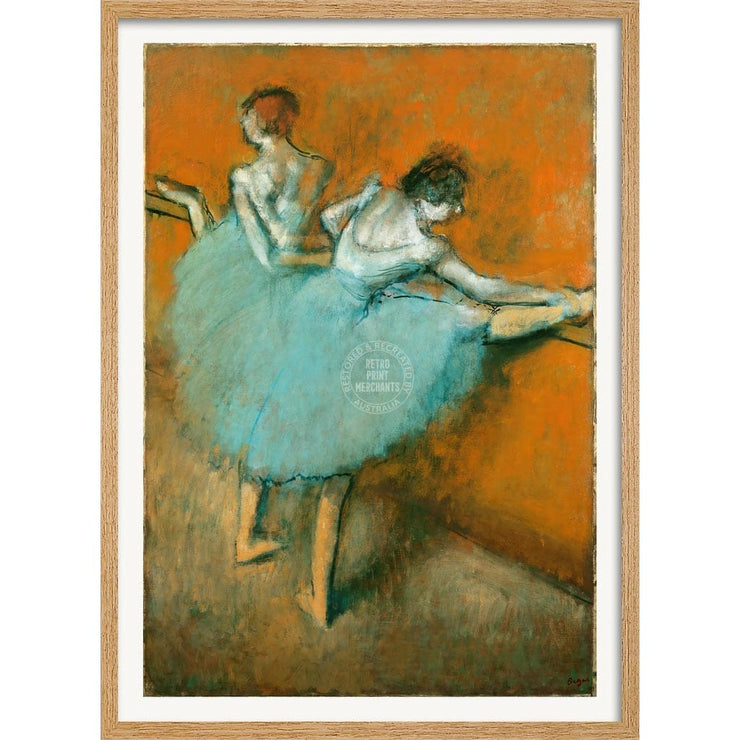 Degas Dancers At The Barre | France A3 297 X 420Mm 11.7 16.5 Inches / Framed Print - Natural Oak