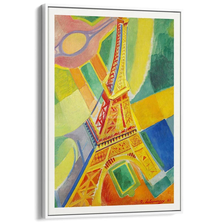 Delaunay Eiffel Tower | France A3 297 X 420Mm 11.7 16.5 Inches / Canvas Floating Frame - White