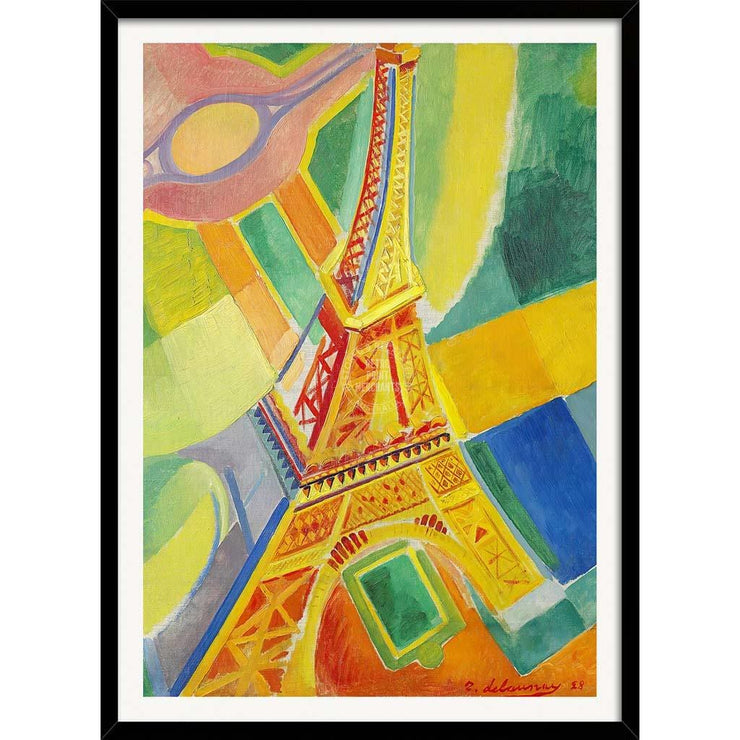 Delaunay Eiffel Tower | France A3 297 X 420Mm 11.7 16.5 Inches / Framed Print - Black Timber Art