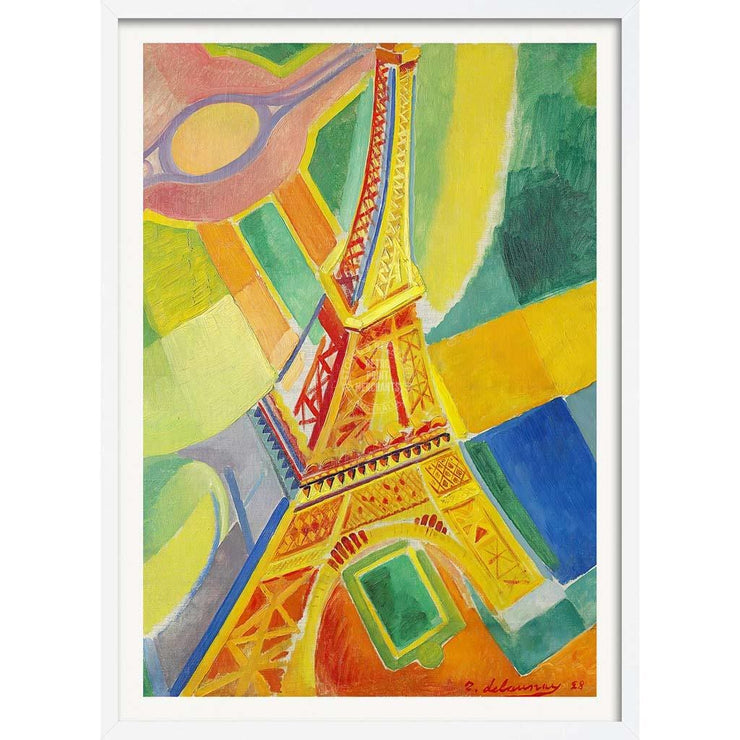 Delaunay Eiffel Tower | France A3 297 X 420Mm 11.7 16.5 Inches / Framed Print - White Timber Art
