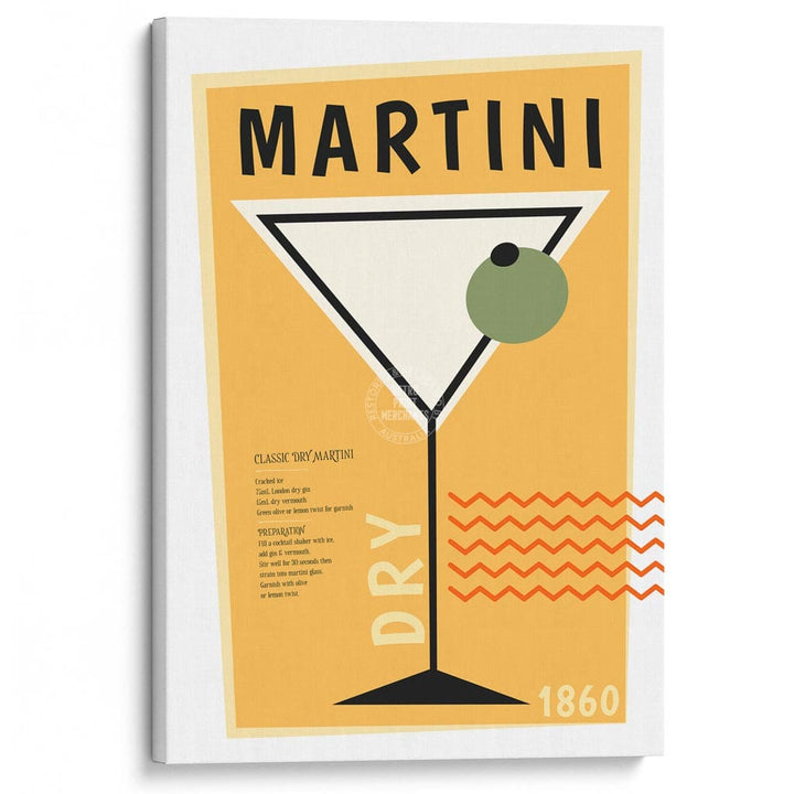 Dry Martini Cocktail | Worldwide A4 210 X 297Mm 8.3 11.7 Inches / Stretched Canvas Print Art