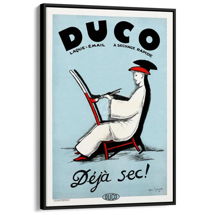 Duco Enamel | France A3 297 X 420Mm 11.7 16.5 Inches / Canvas Floating Frame - Black Timber Print
