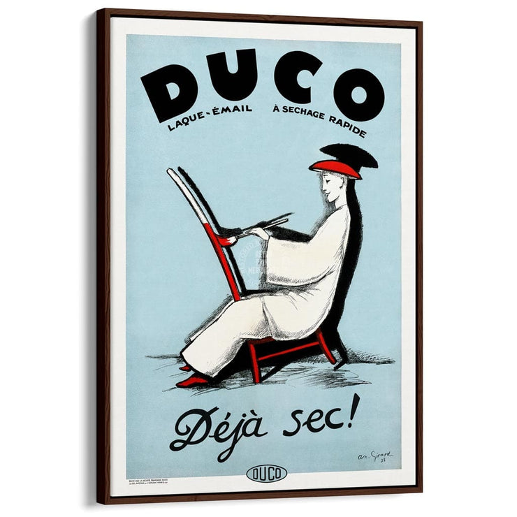 Duco Enamel | France A3 297 X 420Mm 11.7 16.5 Inches / Canvas Floating Frame - Dark Oak Timber Print