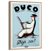 Duco Enamel | France A3 297 X 420Mm 11.7 16.5 Inches / Canvas Floating Frame - Natural Oak Timber