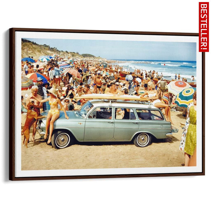 Eh Holden | Australia A3 297 X 420Mm 11.7 16.5 Inches / Canvas Floating Frame - Dark Oak Timber