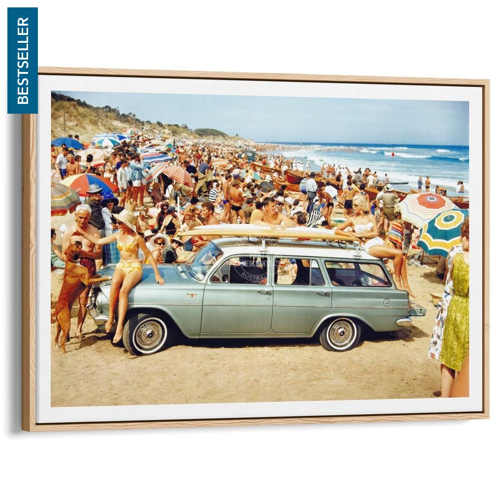 Eh Holden | Australia A3 297 X 420Mm 11.7 16.5 Inches / Canvas Floating Frame - Natural Oak Timber
