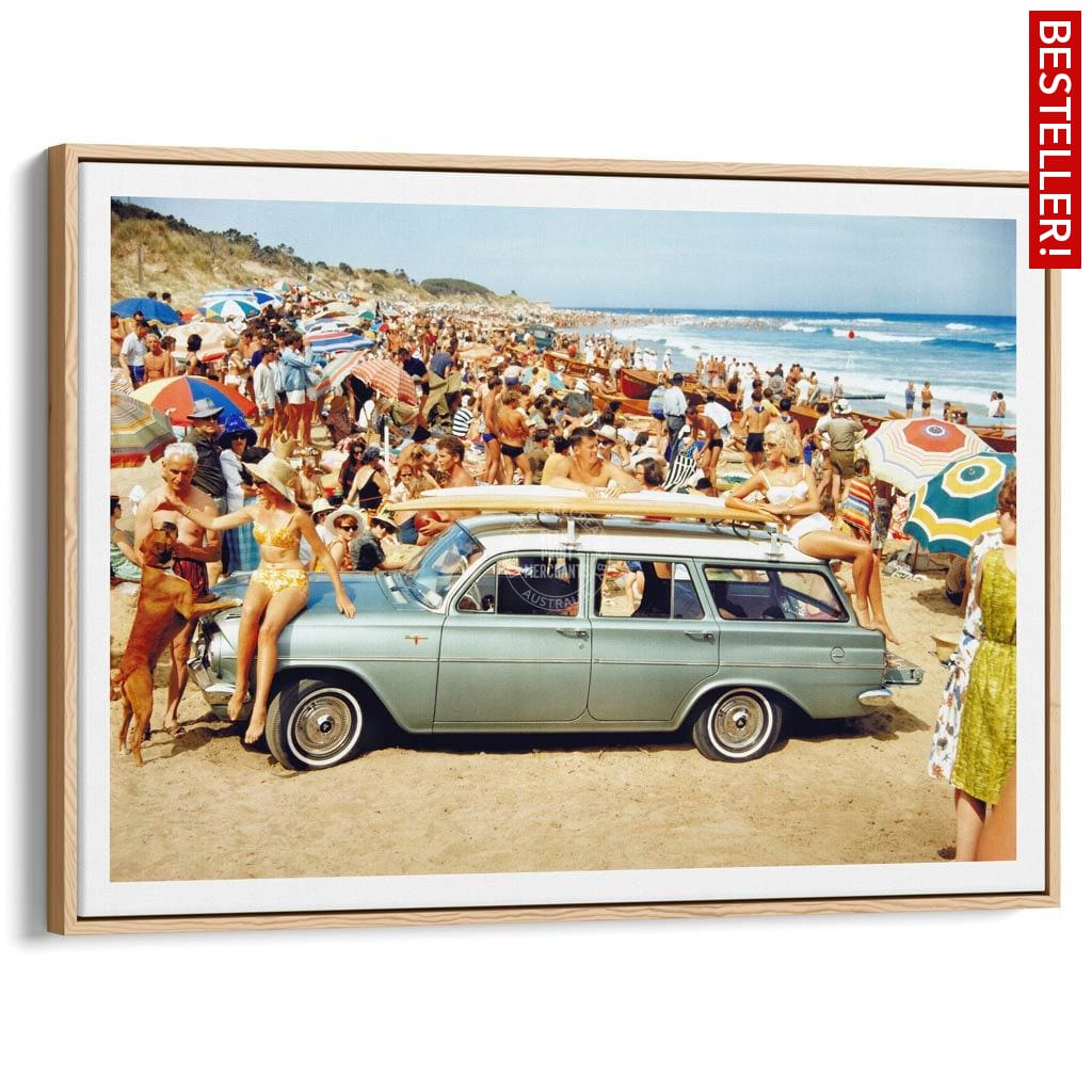 Eh Holden | Australia A3 297 X 420Mm 11.7 16.5 Inches / Canvas Floating Frame - Natural Oak Timber