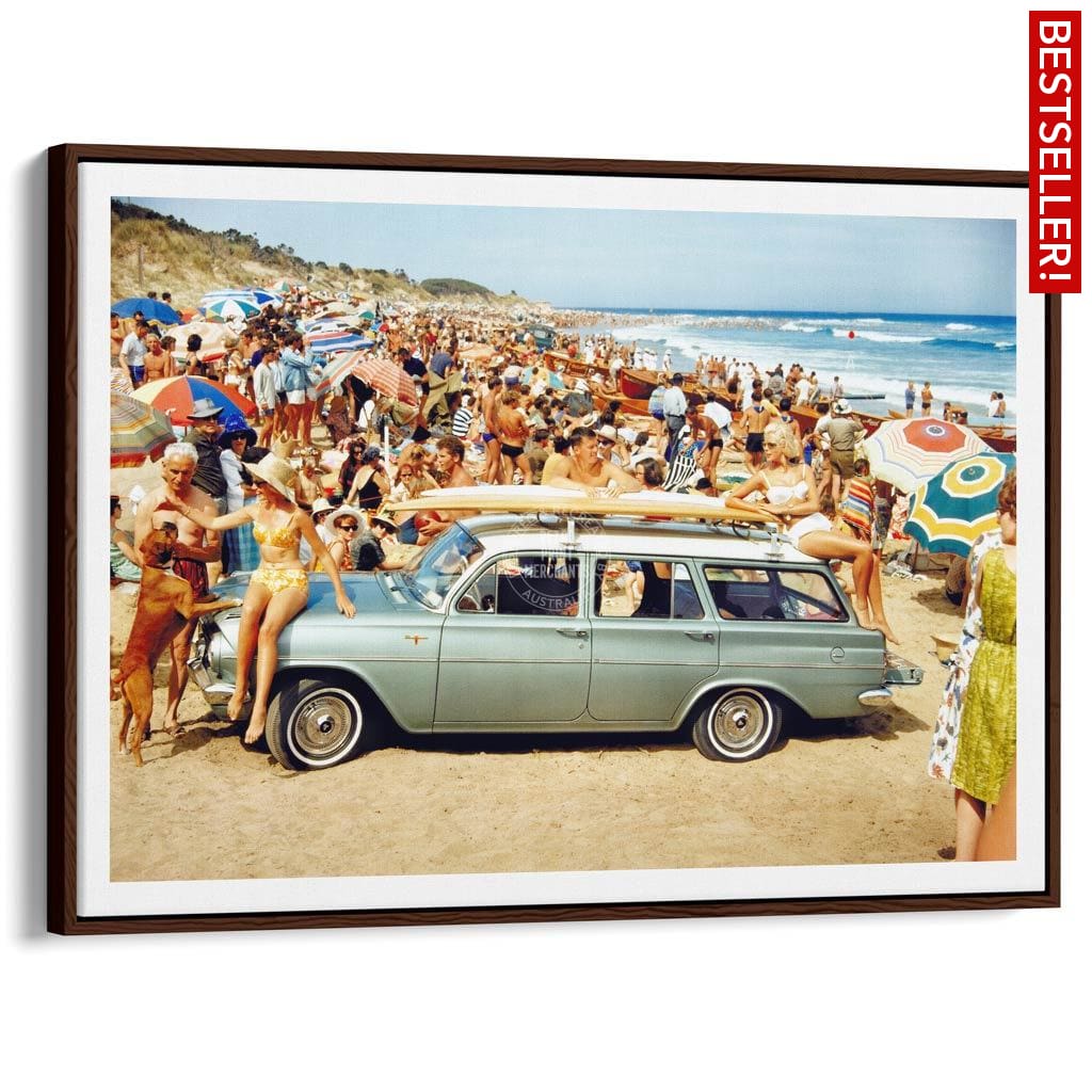Eh Holden | Australia A3 297 X 420Mm 11.7 16.5 Inches / Canvas Floating Frame - Dark Oak Timber
